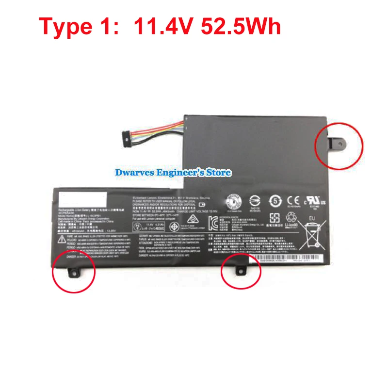 Genuine L15C3PB1 Laptop Battery 11.4V 4645mAh For Lenovo YOGA 510 520 IdeaPad 520s FLEX4-1470 5B10K84638 5B10K84538 5B10M49821