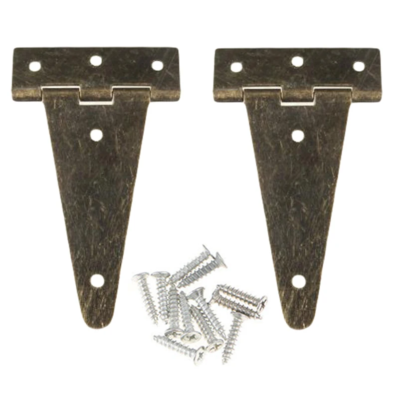 2pcs Heavy Duty Flat T Hinge Bronze For Barn Gates Vintage Jewelry Wooden Hanging Cabinet Box Hinges Kitchen Cabinet Hardware