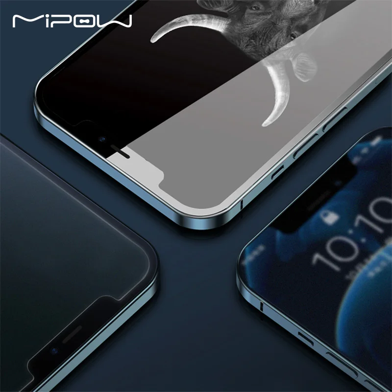 MIPOW Tempered Glass For iPhone 13 12 11 Pro Max Screen Protector For iPhone X Tempered Glass Full Cover Screen Protector Glass