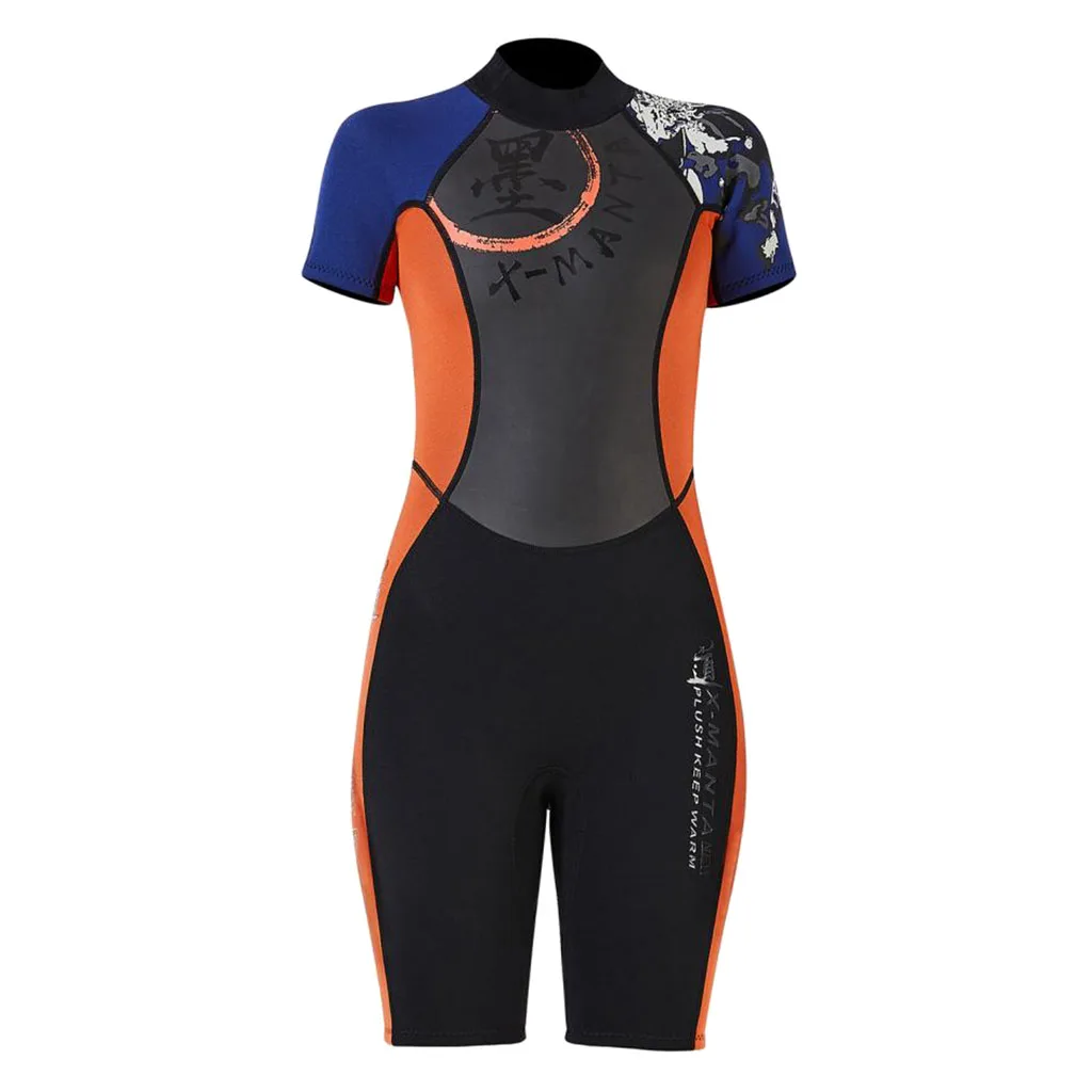 1.5mm Neoprene Women Diving Wetsuit Kayak Surfing Shorty Dive Suit Shorts Jumpsuit Back Zipper One-piece Swimwear Wet Suit