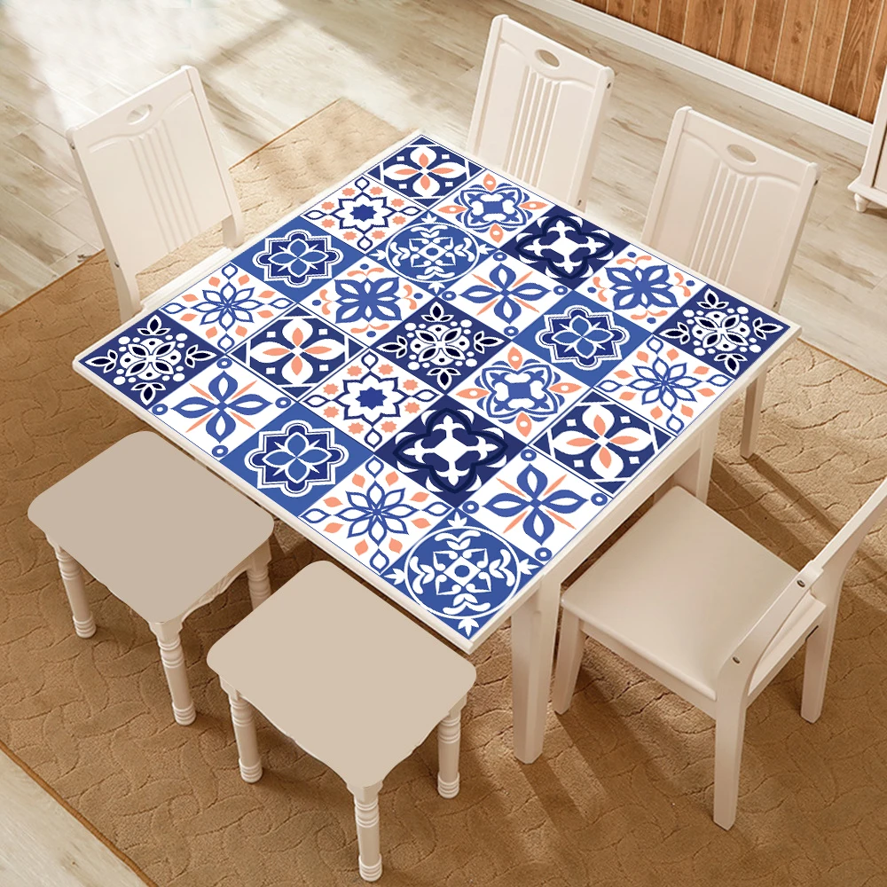 10/15/20cm Mandala Style Matte Surface Tile Sticker Peel & Stick Decoration Film For Tiles /Ground in Kitchen Wardrobe Wallpaper