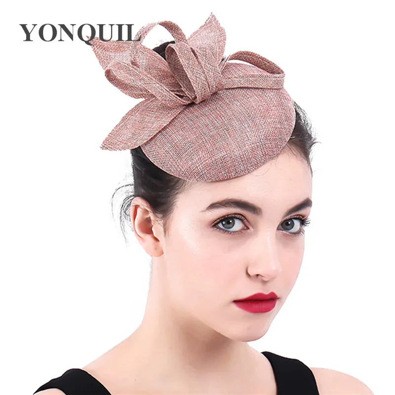 

New Arrival Chic Purple Hats Fascinator Accessory Headband Loops Women Wedding Headwear Bridal Pillbox Kenducky Party Millinery