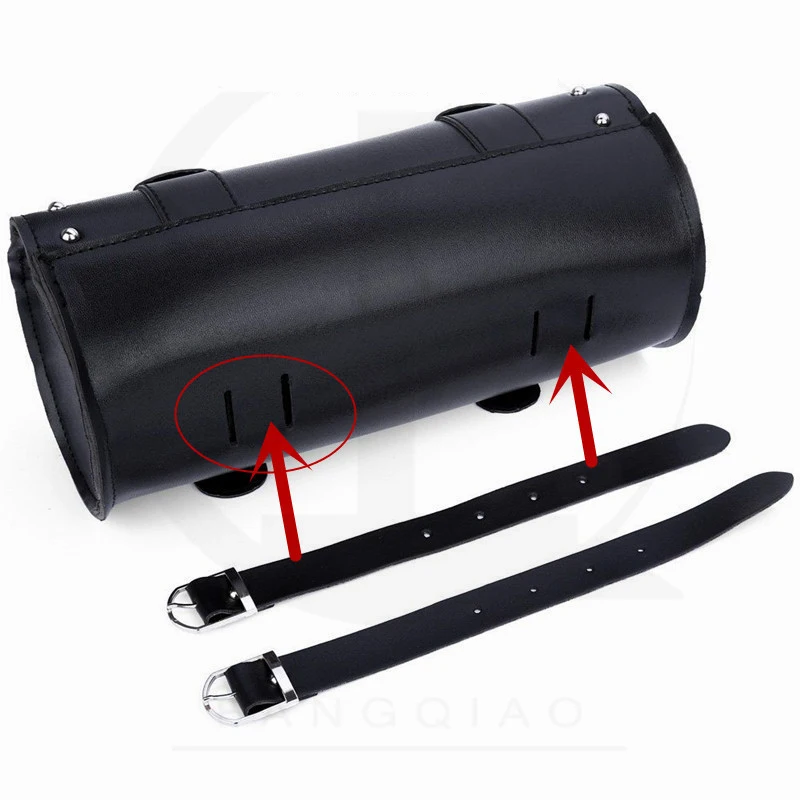 Universal Motorcycle Tool Storage Bag PU Leather Tool Tail Bag Front Fork Roll Saddle Luggage Bag Waterproof Bicycle Accessories