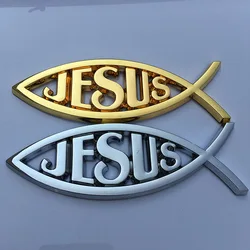 Símbolo de pez cristiano de Jesús Universal para coche, logotipo 3D, calcomanía, insignia, pegatina, camión, accesorios de estilo decorativo para el hogar automático