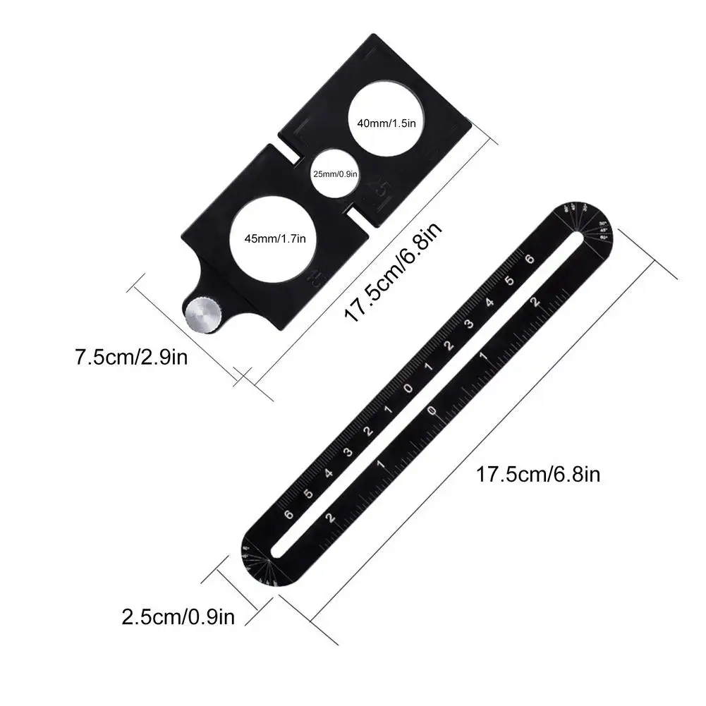 Drill Guide Ruler Tile Hole Locator Tool Adjustable Angle Measuring Ruler Renovation Water Pipe Reserved Hole Marking Tool