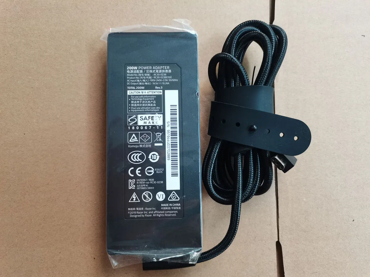 

NEW OEM 200W RC30-0238 RC30-02380100 AC Adapter For Razer 19.5V 10.26A Blade Gaming Laptop Power Cord