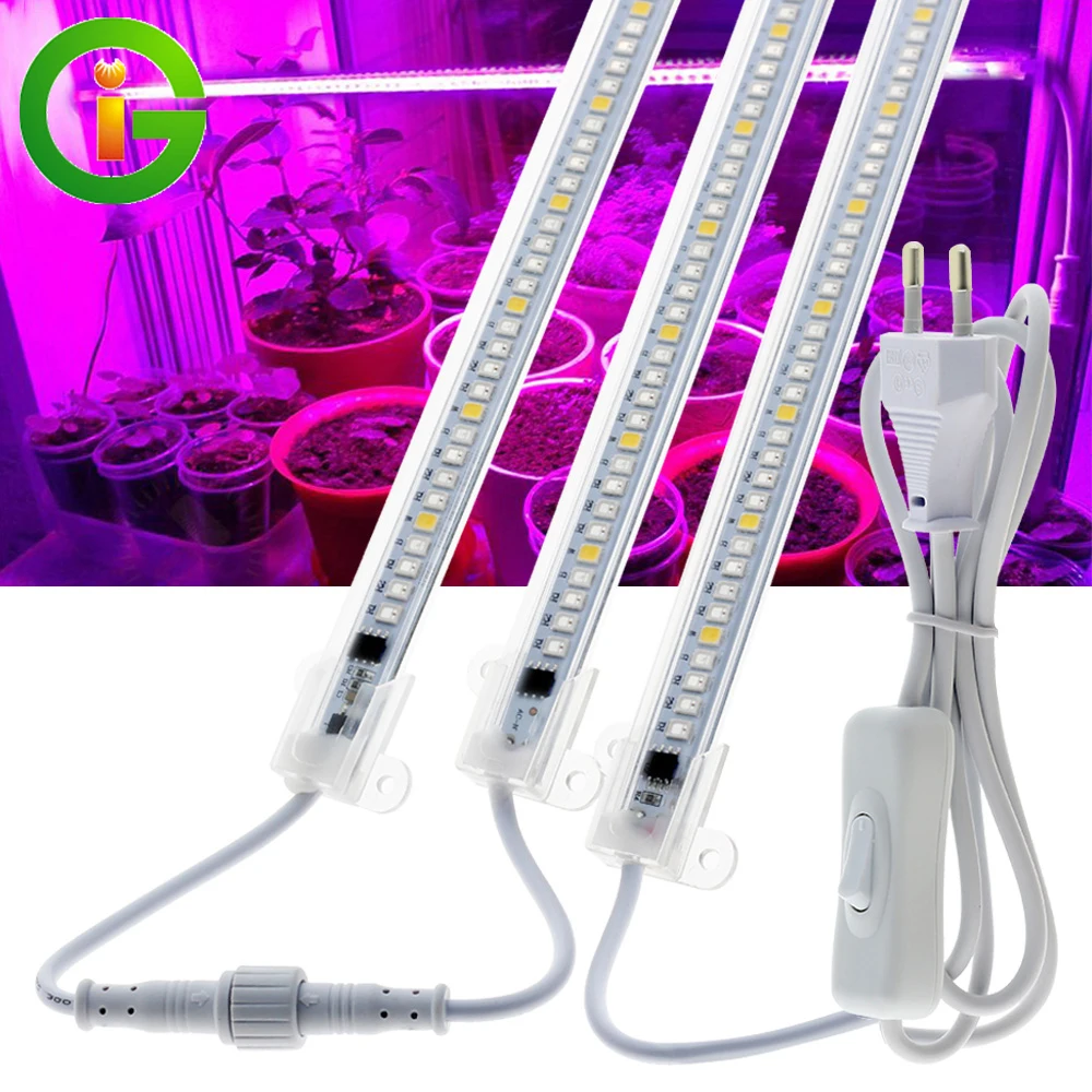 110V 220V LED Grow Light Full Spectrum 90leds High Luminous Efficiency LED Bar Lamp Waterproof For Indoor Plants Growing