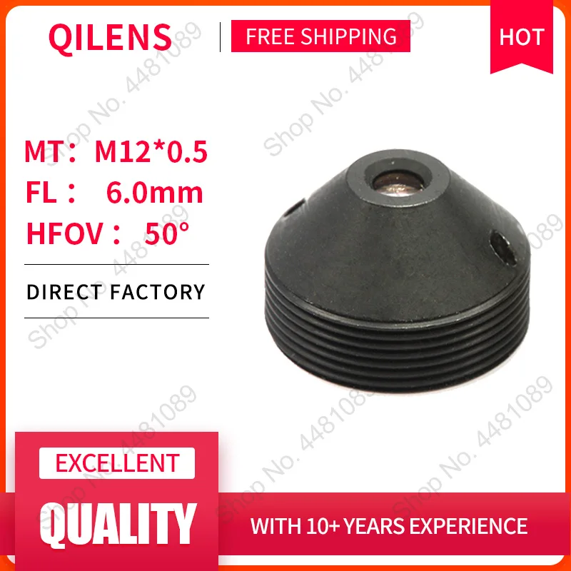 QILENS 3Megapixel HD EFL 6mm Pinhole Lens for CCTV Security IP Camera 6MM M12*0.5 Mount