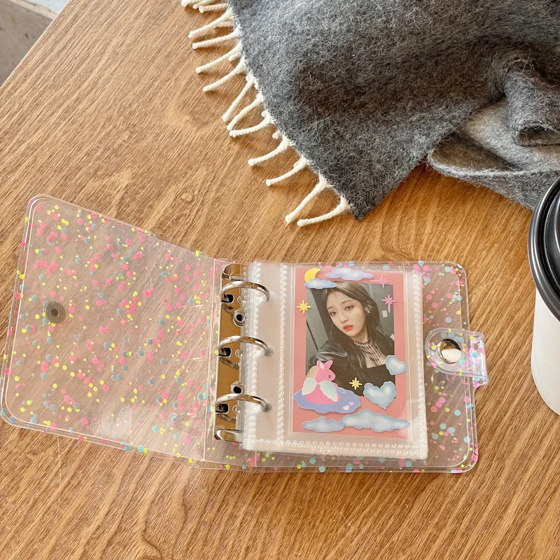 MINKYS New Arrival Kawaii Bling Star 1/2/3 inch Kpop Photocards Collect Book 3 Rings Binder Cards Organizer Book Stationery