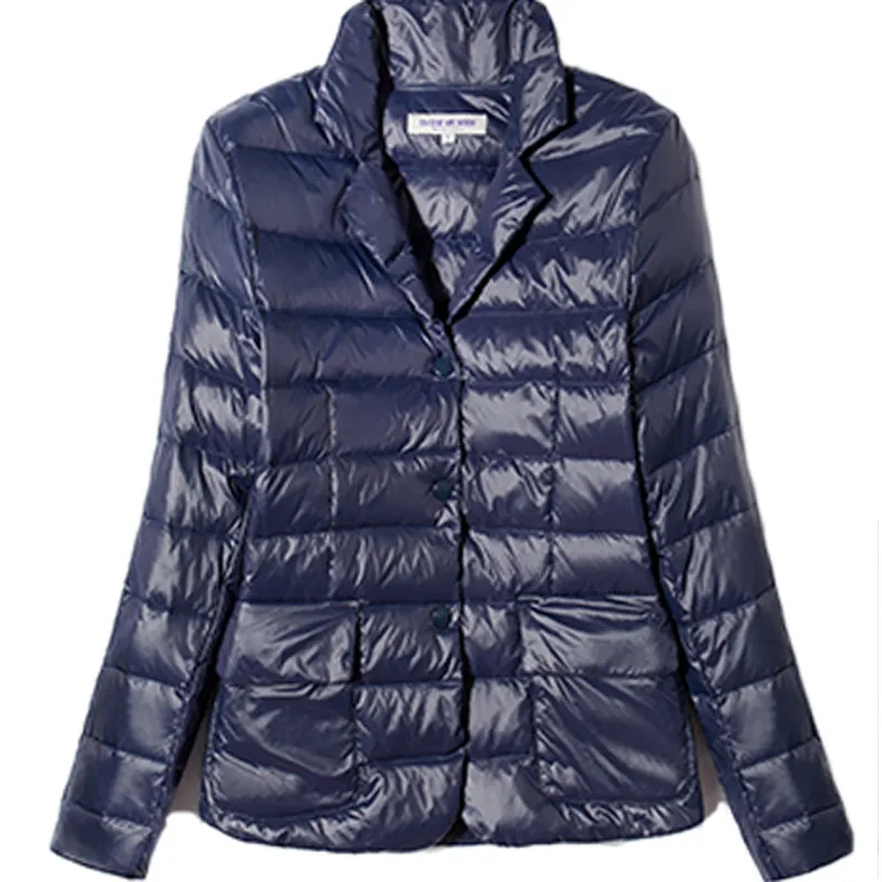 Imagem -06 - Sanishroly-jaqueta de Pato Branco Ultra Leve Feminina Colarinho de Terno Feminino Cabolsa Curto Quente Tops de Puffer Parkas Outono Inverno 2023