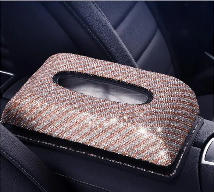 fashion  car tissue box napkin holder diamond painting tissue box car tissue holder tissue dispenser  for car PZJH054