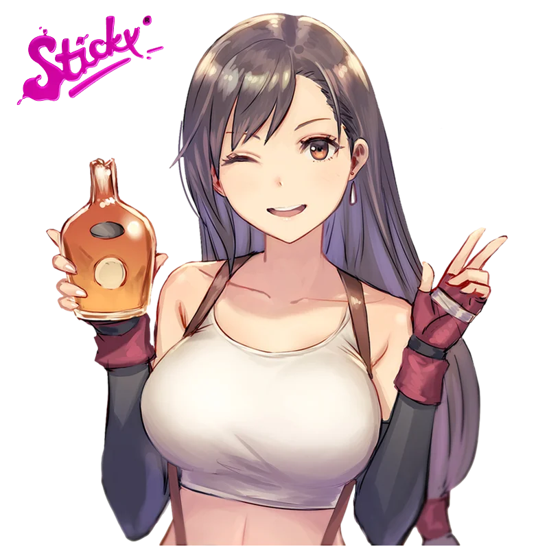 

STICKY Tifa Lockhart Girls Removable Colored Car Stickers for Bicycle Motorcycle Accessories Laptop Helmet Trunk Wall Stickers