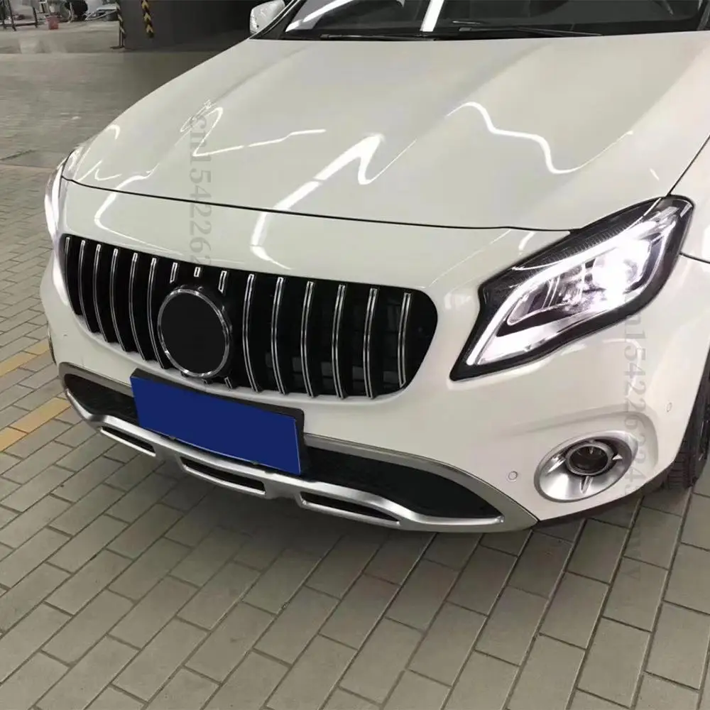 High Quality Upper Bumper Tuning Hood Mesh Front Inlet Grille Racing Grill For Mercedes Benz GLA X156 2014-2019 Trim Styling