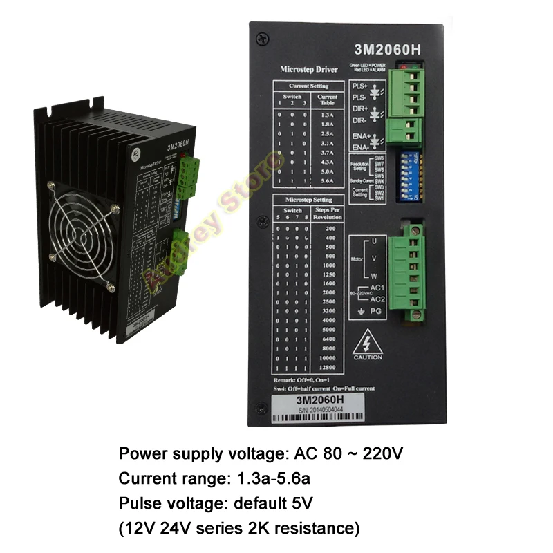 Imagem -05 - Motorista de Motor Deslizante 3m2060h 5.6a 220v Trifásico 64 Grande Subdivisão 3dm2060h 110