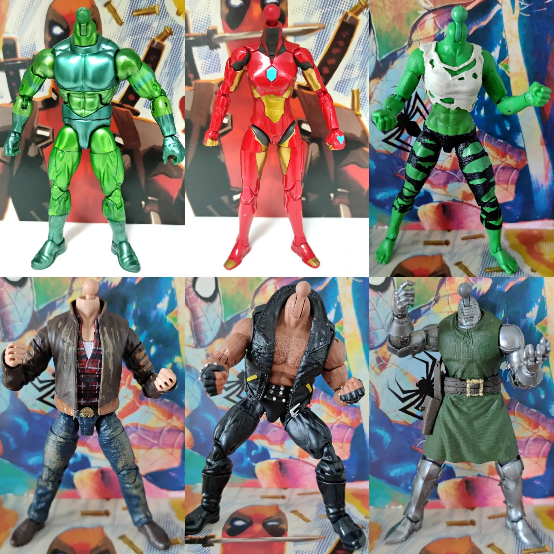 Marvel Legends No Head Body Hulkettes Logan Rage Dr.Doom Ironheart Vault Guardsman figura de acción 6"