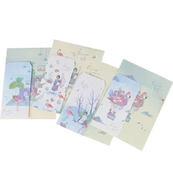 3 Envelope+6 Paper Letter Kawaii Flamingo Whale Creative Stationery School Office Supplies Children Envelope Wedding