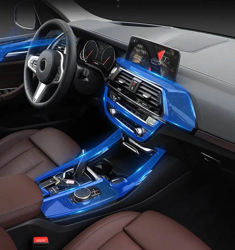 For BMW X3 X4 F25 F26 G01 G02 2011-20 Interior Console Screen AC Navigation Transparent TPU Protector Film sticker Accessories