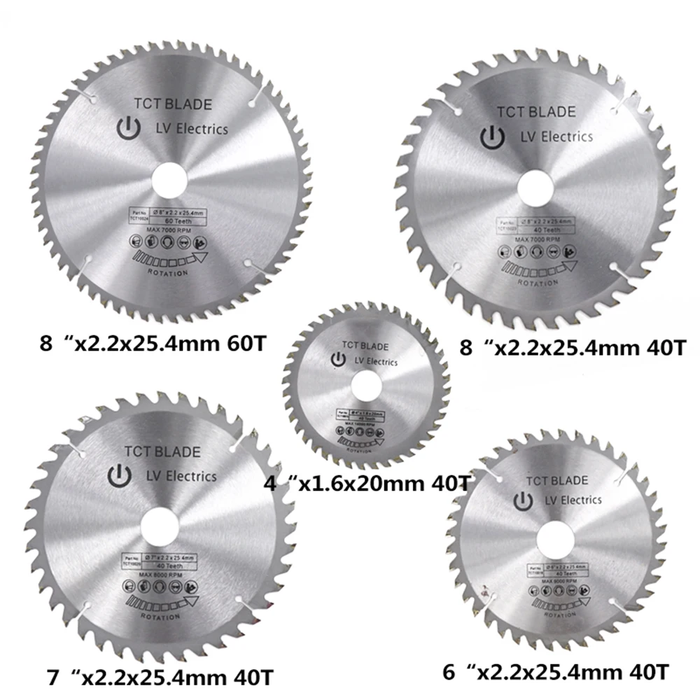 A circular viu a lâmina para a madeira e o disco plástico do corte, 30, 40, 60 Tct para cortar a madeira do carboneto de Xcan, 1PC, 4, 7, 8