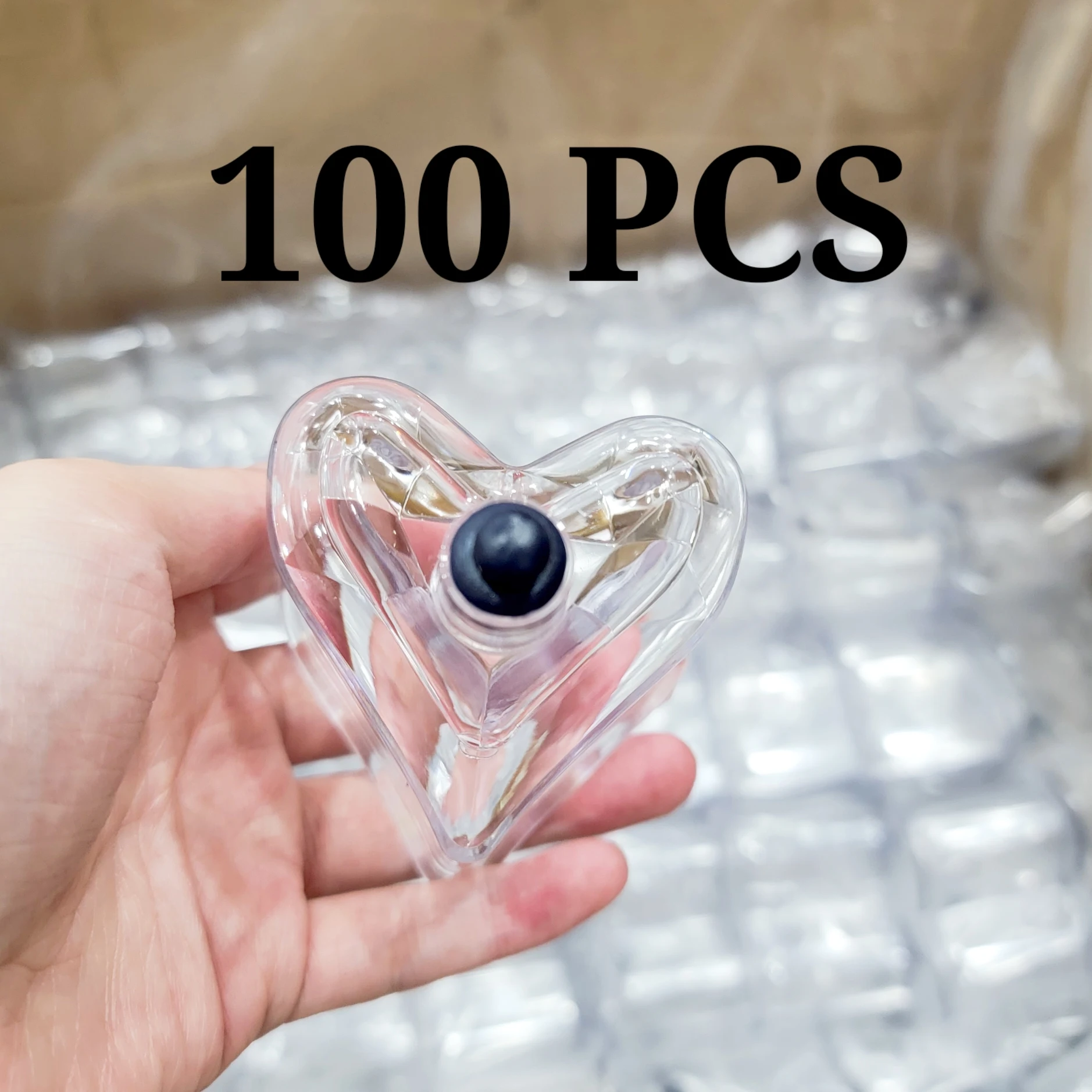 100 Pcs Love Shape Plastic (PC+PS) Vacuum Cups Suction Cups Cupping Device Cupping Massage Therapy Hijama Cup Cupping Cans Jars