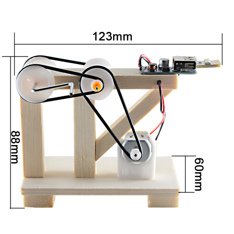 new DIY led light for children scientific experiment electromagnetic induction wood bulb lamp