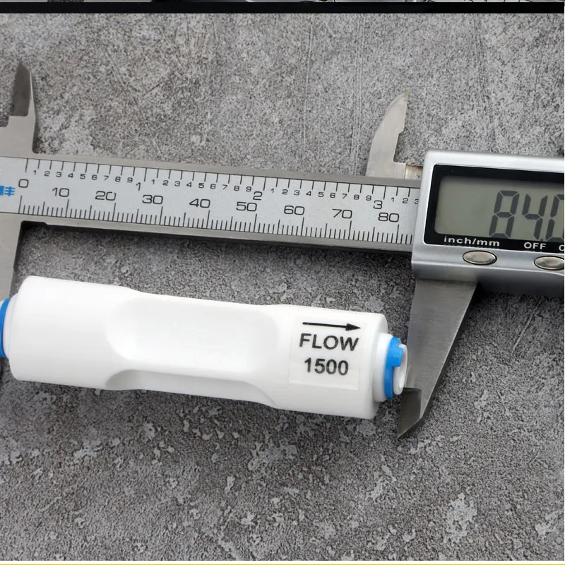 1/4" Tube Straight-through Type 1500CC Waste Water Flow Regulater Restrictor Hose Reverse Osmosis Quick Connector Pipe Fittiing