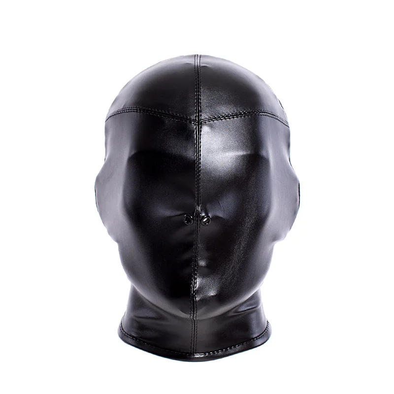 Fetish Bdsm Bondage Sensory Deprivation Erotic Accessories of Soft Adjustable Leather Hood Mask Sex Toys for Slave Role Play