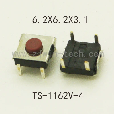 50pcs 4Pin DIP 6.2X6.2X2.5/2.7/3.1/3.4/3.7/4.3mm Mini Red Push Buttons 12V Momentary Tact Switch Button 260GF