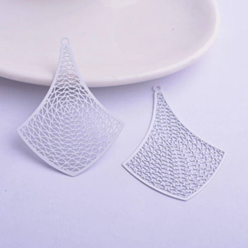 30 Stück AB5562 37*50mm Filigrane Geometrie-Anhänger Silberfarben Großer Anhänger DIY Schmuck Ohrring Herstellung – Detail 11