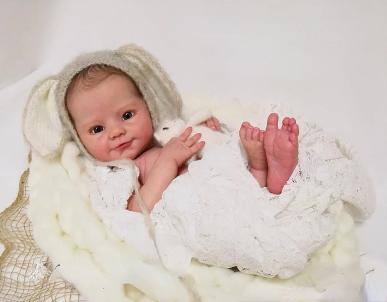 19inch Reborn Doll Kit Magdalena Soft Touch Unfinished Doll Parts with Body and Eyes Handmade Doll Kit Gifts for Children