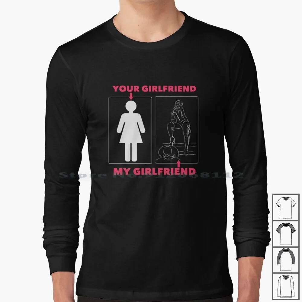 Bdsm My Girlfriend 100% Cotton Long Sleeve T Shirt Submissive Fetish Kinky Slave Femdom Mistress Bondage Bdsm Love Dominatrix