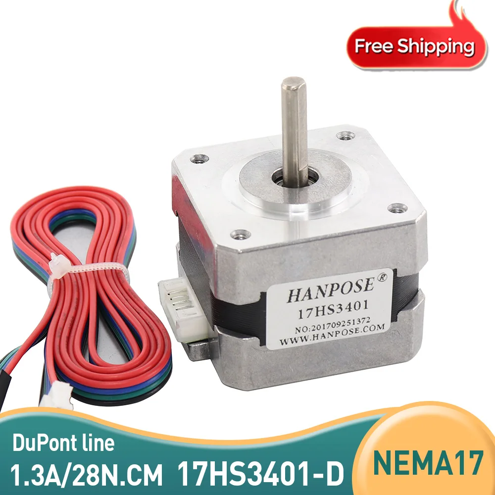 Piece 17HS3401 4 Lead Nema17 Stepper Motor 2 Phase 42BYGH34 1.3A CNC With Dupont Wire 3D Printer Monitor Display