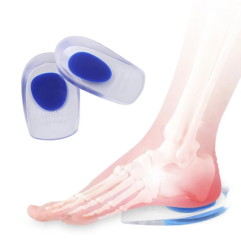 2Pcs Silikon Ferse Pads Plantarfasziitis Mann Ferse Spur Silikon Gel Ferse Tassen Ferse Schmerzen Ferse Für Schuhe fuß Silikon Fuß Pad – Detail 2