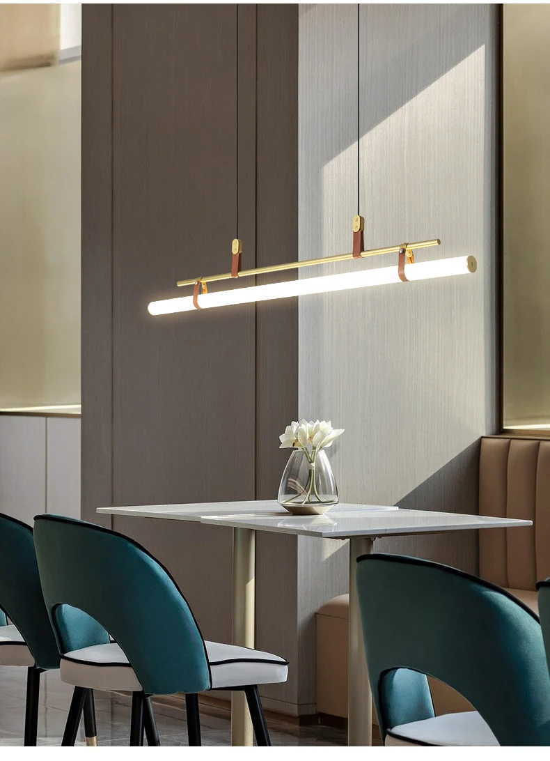 Lámpara colgante Retro de cuero, luces modernas de color negro y dorado, diseño nórdico para mesa de comedor, oficina, cafetería, dormitorios, decoraciones para Cocina