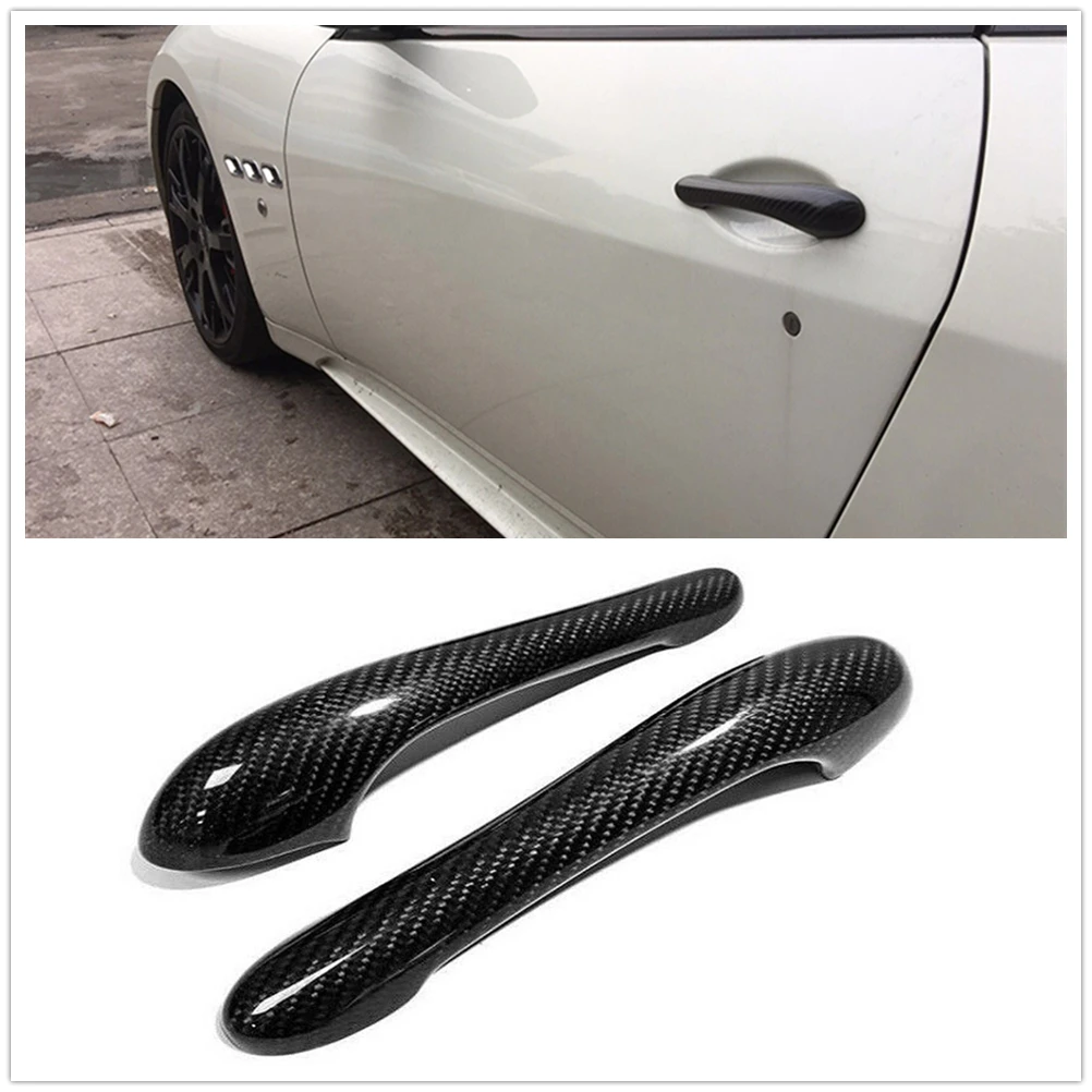 For Maserati GranTurismo GC/GT/GTS MC Coupe GranCabrio 2007-2018 2 Door Real Carbon Fiber Exterior Handle Cover Caps Shell Kit