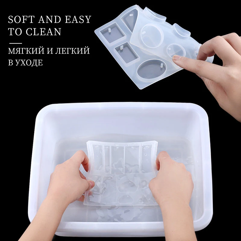 A SET Epoxy Resin Mold Kits Silicone Epoxy Mold Set Jewelry Casting Tools Earring Findings for Epoxy Jewelry Making Supplies DIY