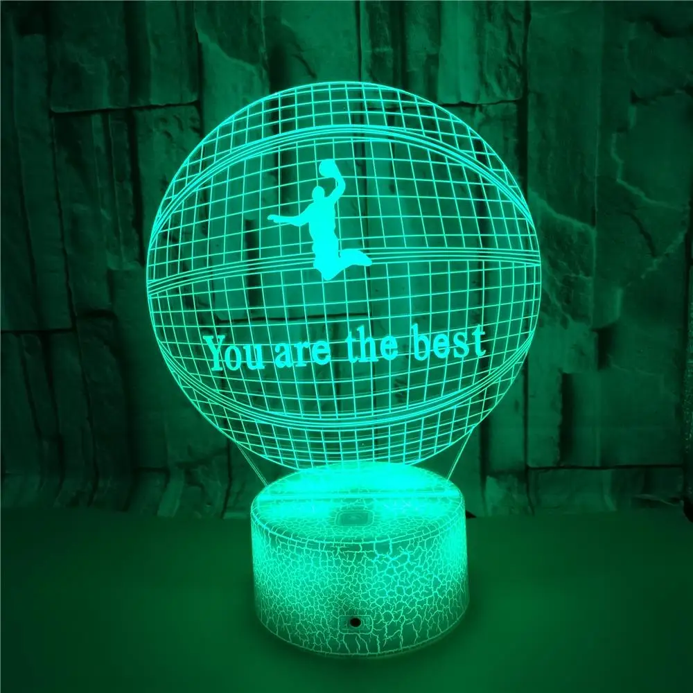 Basketball 3D Night Lights USB LED Lights Visual Lights 16 Colors Remote Control Table Lamp Atmosphere Lamp Kid Birthday Gift