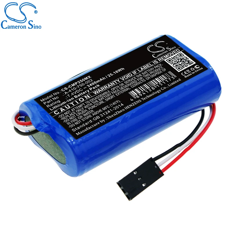 CameronSino Battery for COSMED Pony FX NTA2531 fits COSMED A-410-750-002 Medical Replacement battery 3400mAh/25.16Wh 7.40V Blue