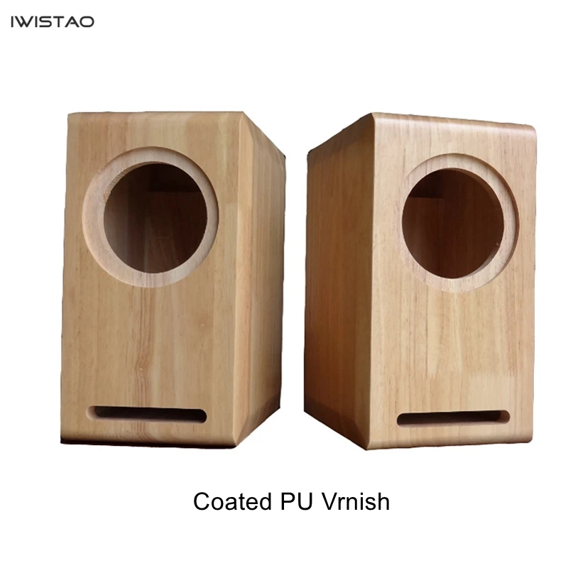 IWISTAO HIFI 4/5 Inch Full Range Speaker Empty Cabinet 5.4/7.1L 1 Pair Finished Wood Labyrinth Structure Coated for Tube Amp