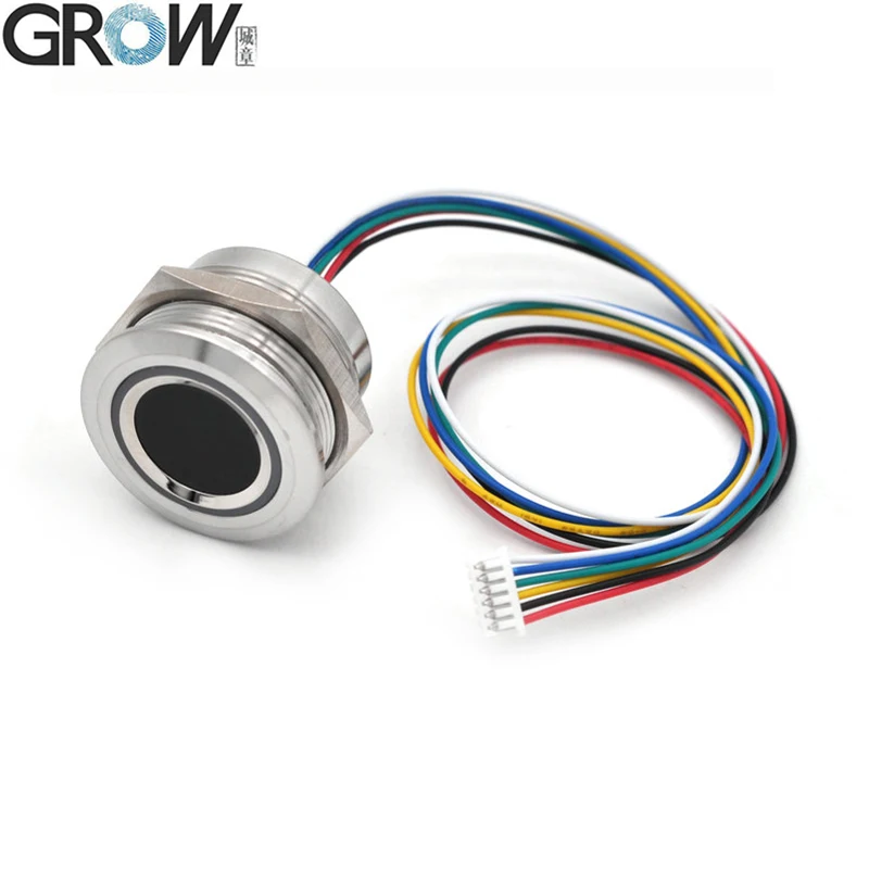 GROW R503-5V RGB LED DC5V interfejs UART MX1.25-6pin wodoodporny pojemnościowy moduł czujnika linii papilarnych skaner dla Arduino Android