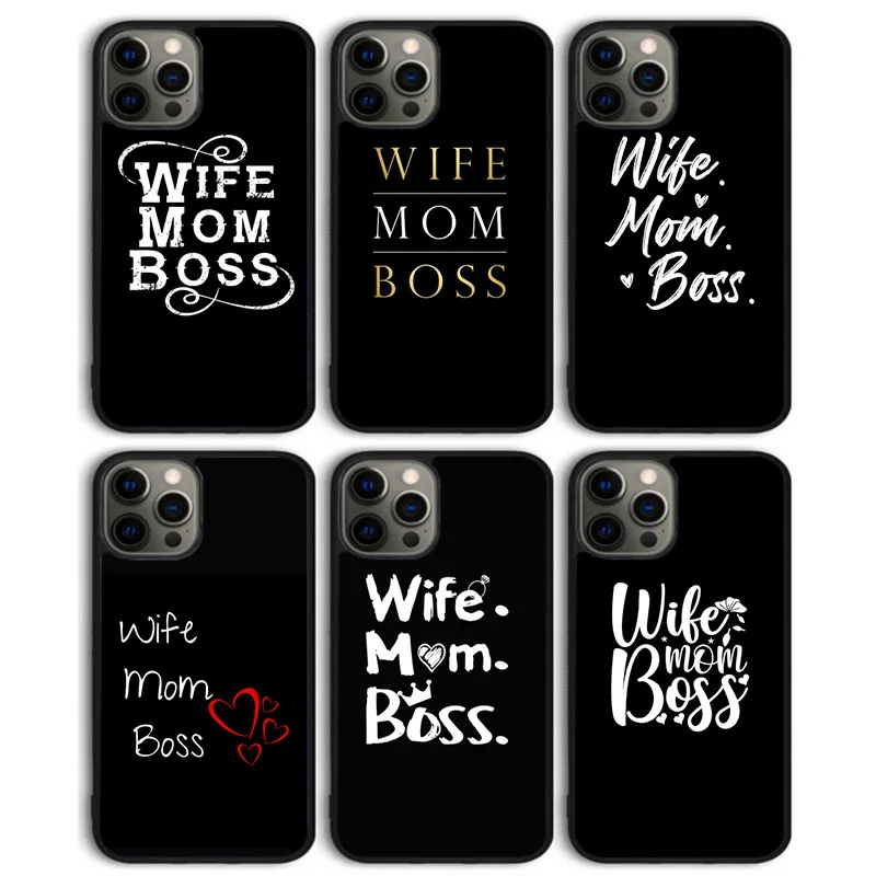 Чехол для телефона с цитатой жена, мама, босс, задняя крышка для iPhone 15 SE2020 14 13 11 12 Pro Max mini XS XR X 8 Plus 7 6S, оболочка Coque