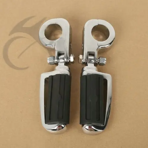 

Motorcycle 1.25" Engine Guards FootPegs Footrests Clamps For Harley Electra Glide Honda Yamaha Kawasaki