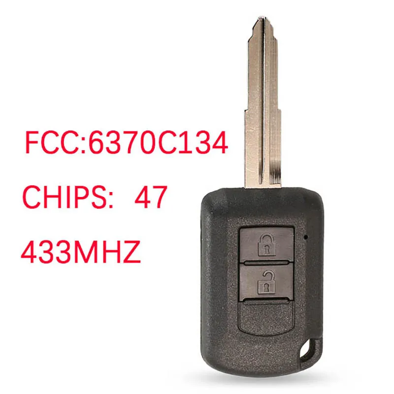 CN011031 2Buttons Remote Key 433MHz For Mitsubishi Eclipse 2014+ Key Head Remote J166E HITAG3 PCF7961XXT MIT11R 6370C134