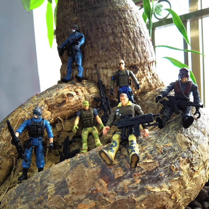 12er Pack Spezial einheiten Armee Kampf Swat Soldat Action figuren mit militärischen Waffen und Zubehör (4 Zoll)