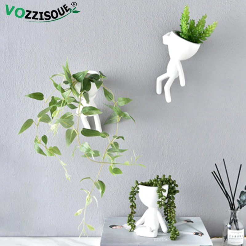 HOT Tree Man Flower Pot Planters for Plants Nordic Plant Pot Wall Modern Pot Plant Wall Pots Wall Flowerpot Cute White Planter