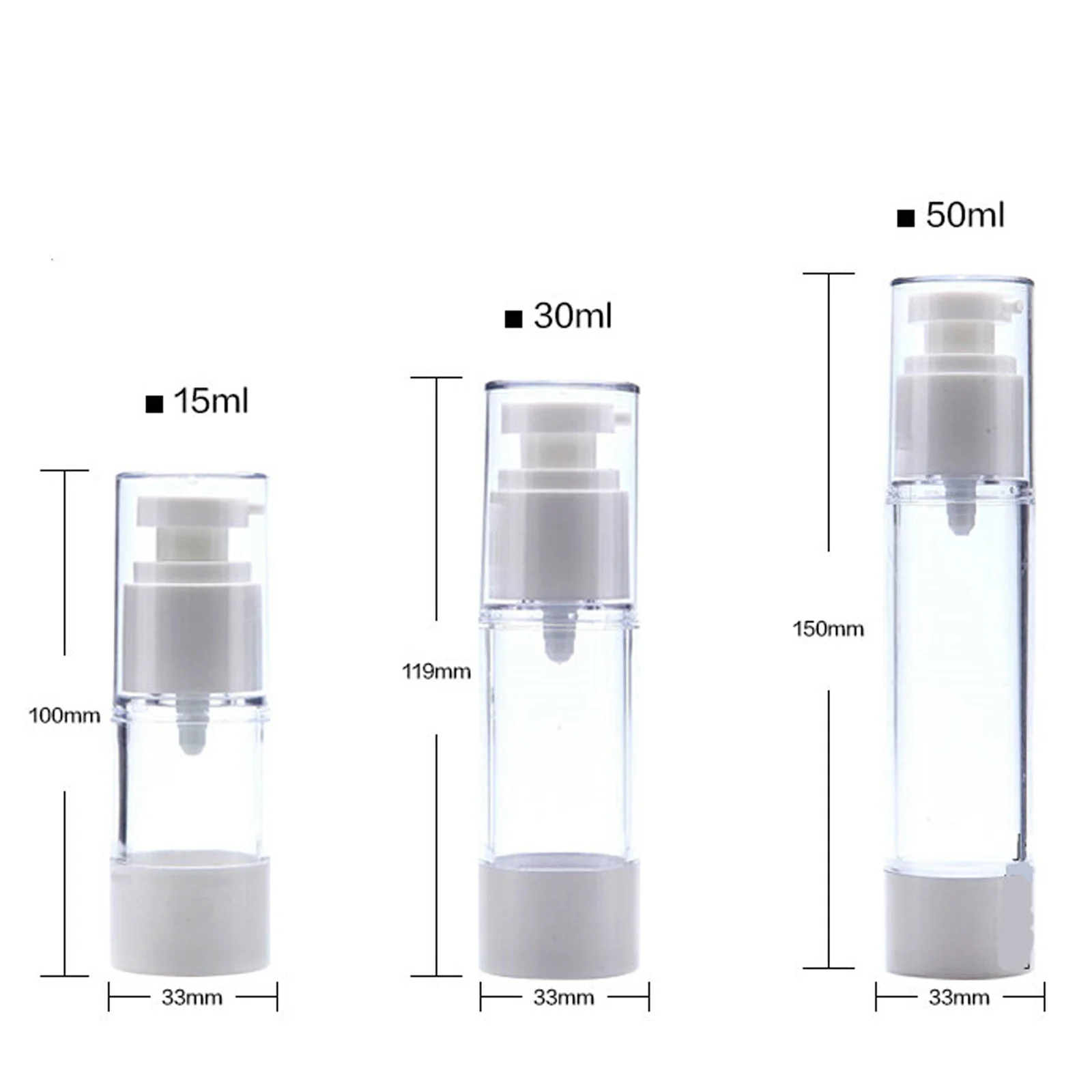 5ml 10ml 15ml 30ml 50ml  plastic airless bottle,pump,vacuum,lotion spray bottle,sample Cosmetic Packaging for Eye Cream