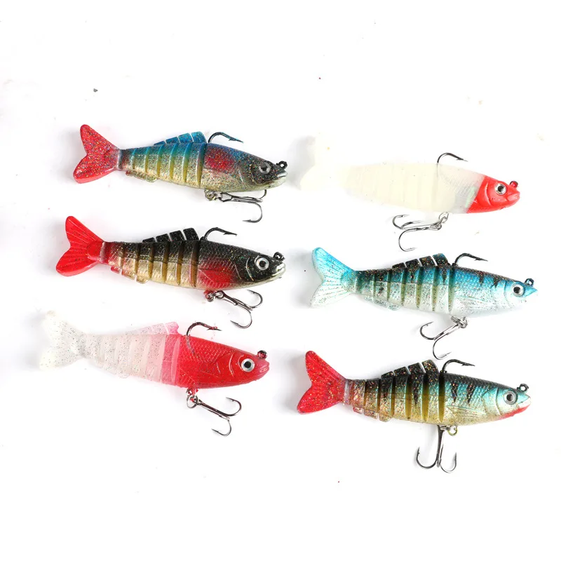 1 Pcs Sinking Wobblers Fishing Lures 8.5cm 17g 6 Multi Jointed Swim Bait Hard Artificial Bait Pike/Bass Fishing Lure Crank Bait