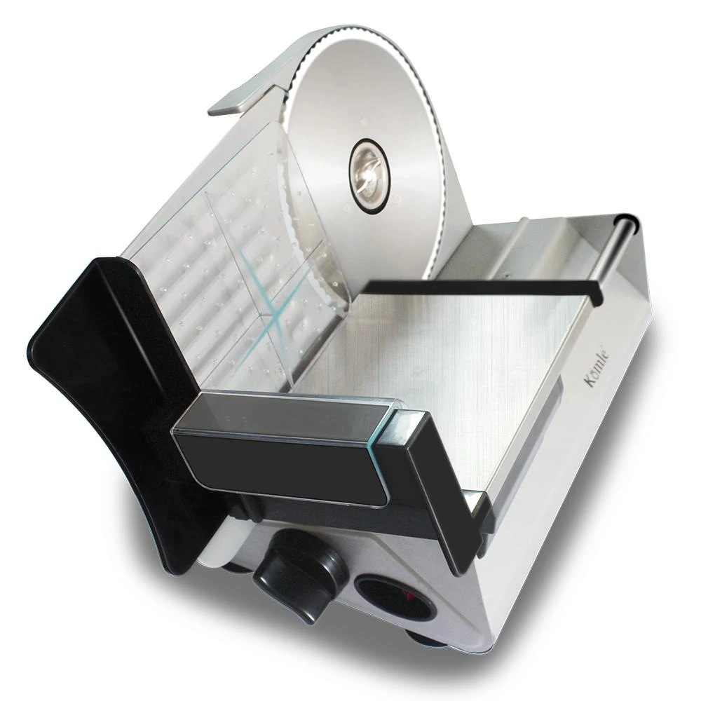 Affettatrice elettrica per carne in acciaio inossidabile taglierina regolabile per alimenti Deli frutta verdura bistecca di manzo pane salsiccia affettatrice di prosciutto