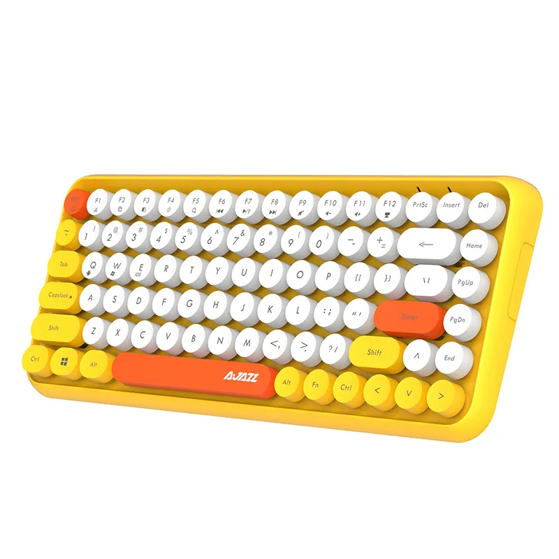 

Portable wireless Bluetooth keyboard round punk mute button office keyboard 84 key universal