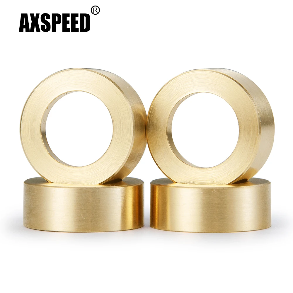 AXSPEED 4pcs 21*7.5mm Brass Wheel Hub Counterweight Balance Weight for Axial SCX24 90081 1/24 RC Crawler Car Replacement Parts