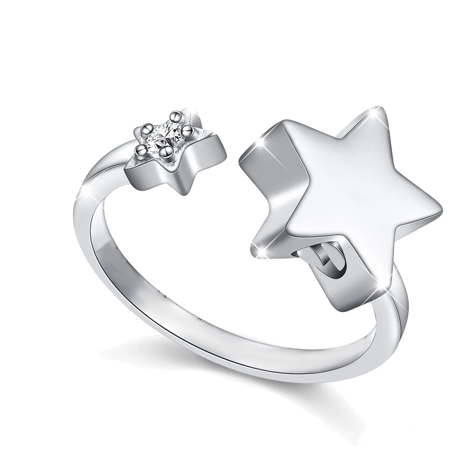 

Star Urn Finger Ring for Ashes for Women Stainless Steel Memorial Ashes Keepsake Open Finger Ring for Women